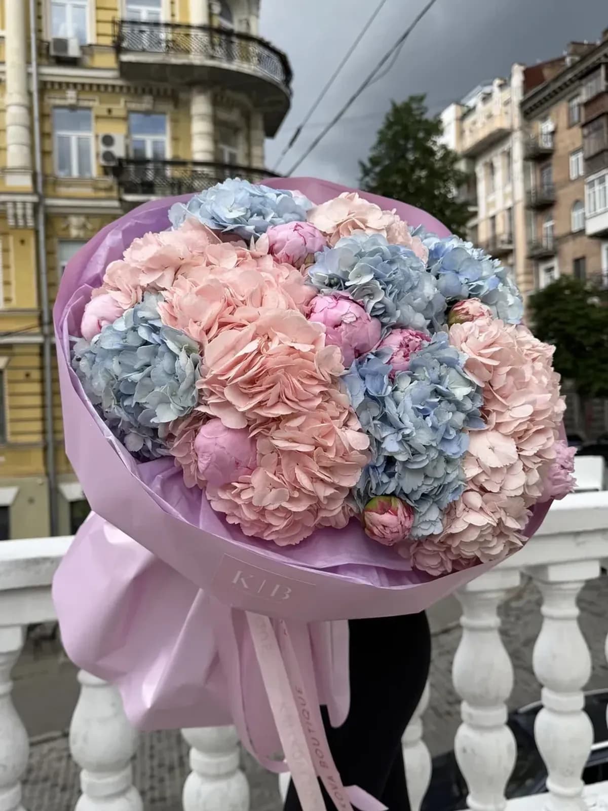 Гортензії та півонії